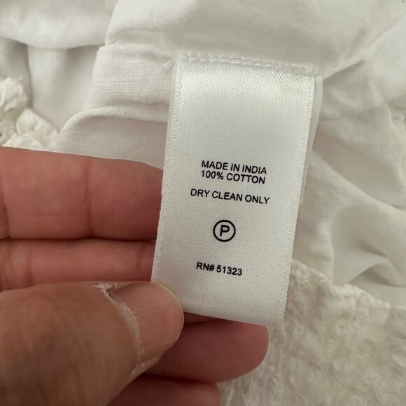 1. State White Eyelet Lace Crop Blouse With Flutter Sleeves Lightweight Minimali - Picture 10 of 12